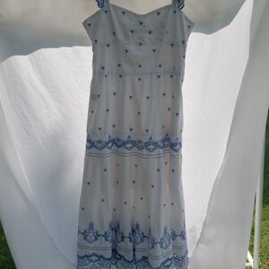 Jonathan Simkhai Blue White Spaghetti Strap Sundress
